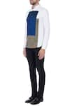 Buy_Vavci_White Egyptian Cotton Geometric Colorblock Shirt  _Online_at_Aza_Fashions