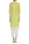 Shop_Manasi Sengupta_Yellow Band Collar Embroidered Kurta Set  _at_Aza_Fashions