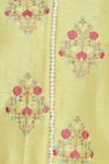 Manasi Sengupta_Yellow Band Collar Embroidered Kurta Set  _at_Aza_Fashions