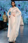 Shop_Anushree Reddy_White Embroidered Saree With Blouse_at_Aza_Fashions