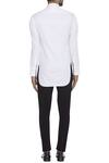 Shop_Bloni_White Plain Mandarin Collared Shirt_at_Aza_Fashions