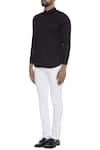 Bloni Black Classic Collared Shirt Online at Aza Fashions Bloni_Black Classic Collared Shirt_Online_at_Aza_Fashions