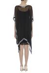 Shop_Arpan Vohra_Black Round Asymmetric Cape With Dress _at_Aza_Fashions