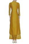 Shop Manasi Sengupta Yellow Silk Chanderi Mandarin Collar Kurta Palazzo Set at Aza Fashions Shop_Manasi Sengupta_Yellow Silk Chanderi Mandarin Collar Kurta Palazzo Set _at_Aza_Fashions