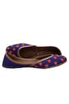 5Elements_Blue Heart-motif-bead-embroidered-juttis_Online_at_Aza_Fashions