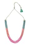 Buy_Just Shradhas_Multi Color Triple Layer Bead Necklace _at_Aza_Fashions
