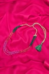Just Shradhas_Multi Color Triple Layer Bead Necklace _Online_at_Aza_Fashions
