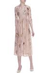 Buy_Avinash Tomar_Peach Hand Embroidered Dress_at_Aza_Fashions