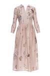 Avinash Tomar_Peach Hand Embroidered Dress_Online_at_Aza_Fashions