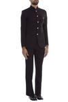 Qbik_Black Bandhgala Jacket With Trouser Pant_Online_at_Aza_Fashions
