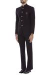 Buy_Qbik_Black Bandhgala Jacket With Trouser Pant_Online_at_Aza_Fashions