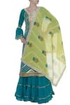 Buy_Kunwarani Ritu_Blue Gota Patti Sharara Kurta Set With Printed Dupatta  _at_Aza_Fashions