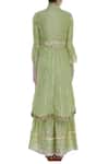Shop_Kunwarani Ritu_Green Cotton Silk Gota Patti Embroidered Anarkali Kurta Sharara Set  _at_Aza_Fashions