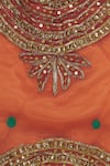 Shop_Rina Dhaka_Orange Gota Patti Embroidered Ruffle Detail Dupatta And Lehenga Set_Online_at_Aza_Fashions