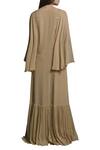 Shop_Mandira Wirk Resort_Beige Thread Embroidered Pleated Hemline Kaftan Dress_at_Aza_Fashions