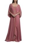 Buy_Mandira Wirk Resort_Pink Cutdana Embroidered Kaftan Dress_at_Aza_Fashions