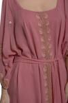 Mandira Wirk Resort_Pink Cutdana Embroidered Kaftan Dress_Online_at_Aza_Fashions