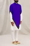 Kunal Rawal_Blue Colorblock Straight Kurta _Online_at_Aza_Fashions