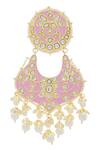 Shop_Moh-Maya by Disha Khatri_Gold Plated Meenakari Danglers_at_Aza_Fashions