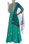 Buy_Heena Kochhar_Blue Floral Embroidered Anarkali Palazzo Set_at_Aza_Fashions