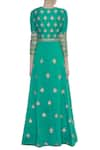 Shop_Heena Kochhar_Blue Floral Embroidered Anarkali Palazzo Set_at_Aza_Fashions