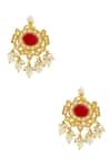 Shop_Moh-Maya By Disha Khatri_Gold Plated Crystals, Pearls, Stones Choker Set _at_Aza_Fashions