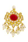 Moh-Maya By Disha Khatri_Gold Plated Crystals, Pearls, Stones Choker Set _Online_at_Aza_Fashions