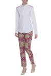 Buy_Archana Rao_Pink Floral Printed Straight Cut Trouser_at_Aza_Fashions