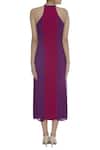 Shop_Arpan Vohra_Purple Sequin Work Halter Neck Elephant Motif Patchwork Embroidered Dress _at_Aza_Fashions