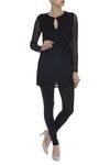 Buy_Arpan Vohra_Black Key Hole Neckline Embroidered Tunic  _at_Aza_Fashions