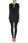 Arpan Vohra_Black Key Hole Neckline Embroidered Tunic  _Online_at_Aza_Fashions