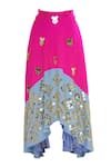 Buy_Papa Don't Preach_Pink Acrylic Heart Motifs Embroidered Lehenga Set_Online_at_Aza_Fashions