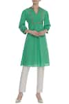 Buy_ARPAN VOHRA_Green Flared Kurta _at_Aza_Fashions