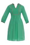 ARPAN VOHRA_Green Flared Kurta _Online_at_Aza_Fashions