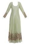 Joy Mitra_Green Floral Embroidered Anarkali With Dupatta And Churidar _Online_at_Aza_Fashions