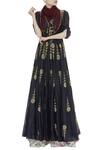 Buy_Joy Mitra_Blue Embroidered Kurta With Lehenga And Stole _at_Aza_Fashions