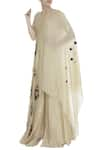 Buy_Joy Mitra_Cream Embroidered Kurta Lehenga Set _at_Aza_Fashions