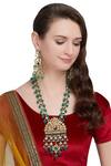 Shop_Posh By Rathore_Gold Plated Kundan Necklace And Earring Set _at_Aza_Fashions