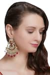 Shop_Posh by Rathore_Gold Plated Kundan Chandbali Earrings_at_Aza_Fashions