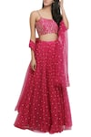 Silky Bindra_Pink Embellished Lehenga Set _Online_at_Aza_Fashions