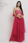 Buy_Silky Bindra_Pink Embellished Lehenga Set _at_Aza_Fashions