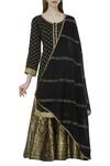 Heena Kochhar_Black Woven Kurta Lehenga Set_Online_at_Aza_Fashions