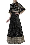 Buy_Vikram Phadnis_Black Embroidered Lehenga Set_at_Aza_Fashions