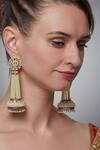 Shop_Khushi Jewels_Gold Plated Crystals, Beads, Stones Earrings _at_Aza_Fashions