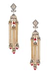 Buy_Khushi Jewels_Gold Plated Beads, Diamonds And Kundan Jhumkas _at_Aza_Fashions
