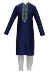 Buy_Arihant Rai Sinha_Blue Raw Silk Kurta Set For Men_Online_at_Aza_Fashions