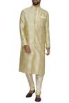 Buy_Arihant Rai Sinha_Beige Brocade Kurta With Churidar_at_Aza_Fashions
