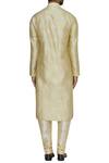 Shop_Arihant Rai Sinha_Beige Brocade Kurta With Churidar_at_Aza_Fashions