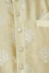 Arihant Rai Sinha_Beige Brocade Kurta With Churidar_at_Aza_Fashions