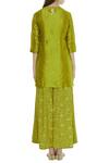 Shop_VISHWA BY PINKI SINHA_Green Kurta Silk Banarasipant Muga Round Sharara Set _at_Aza_Fashions